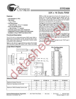 CY7C1020-12ZC datasheet  